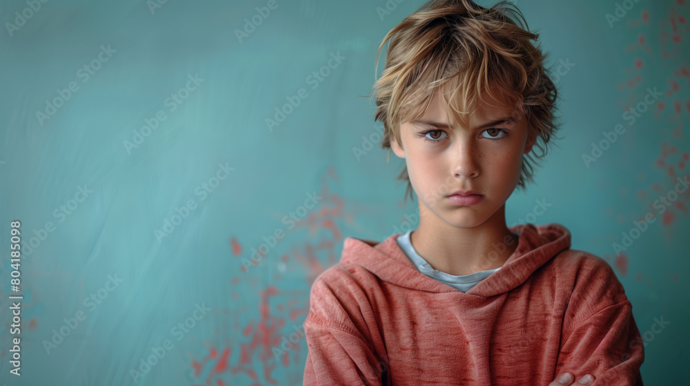 portrait of a boy with a disappointed face portrait of a boy with a disappointed face