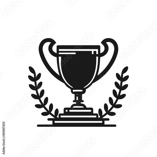 Trofy icon vector silhouette isolated on white background