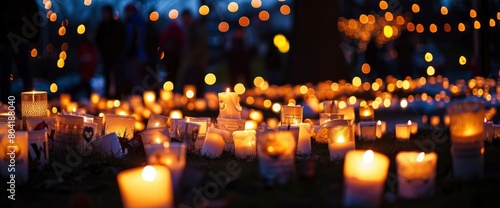 Candle-lit vigils for fallen heroes , professional photography and light