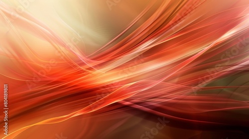 Abstract backround features smooth, flowing lines and curves in various shades of red, orange, and yellow against a muted background