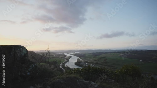 River Tay viewed from the summit of Kinnoull Hill Castle in Perth Scotland photo