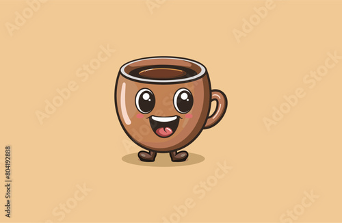 Coffee Cute mascot logo style