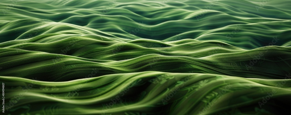 Abstract green hills, 3D rendering illustration.