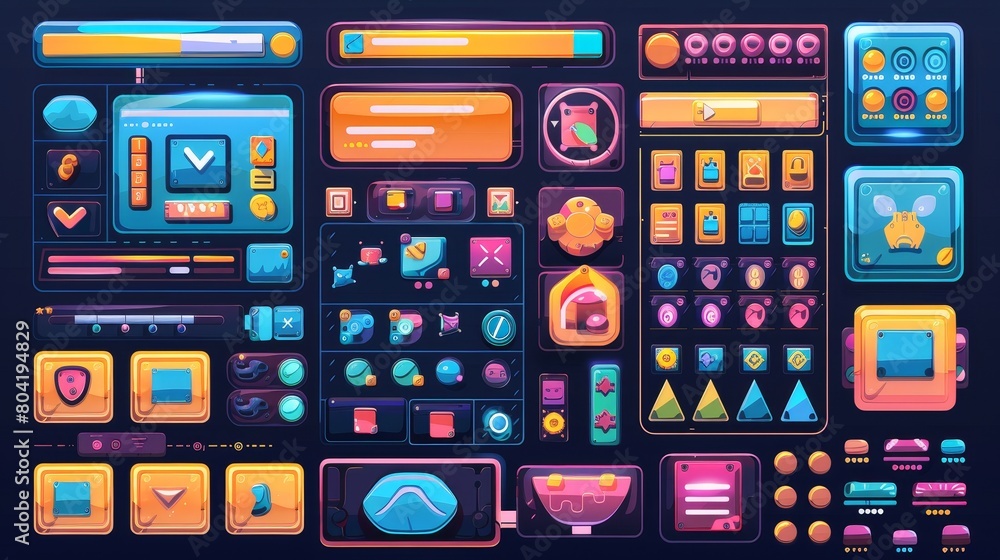 The old PC graphic interface in Y2K style. Icons, dialog messages, buttons, file system, and smiles. The old PC graphic interface in Y2K style. Icons, dialog messages, buttons, file system, and smiles.