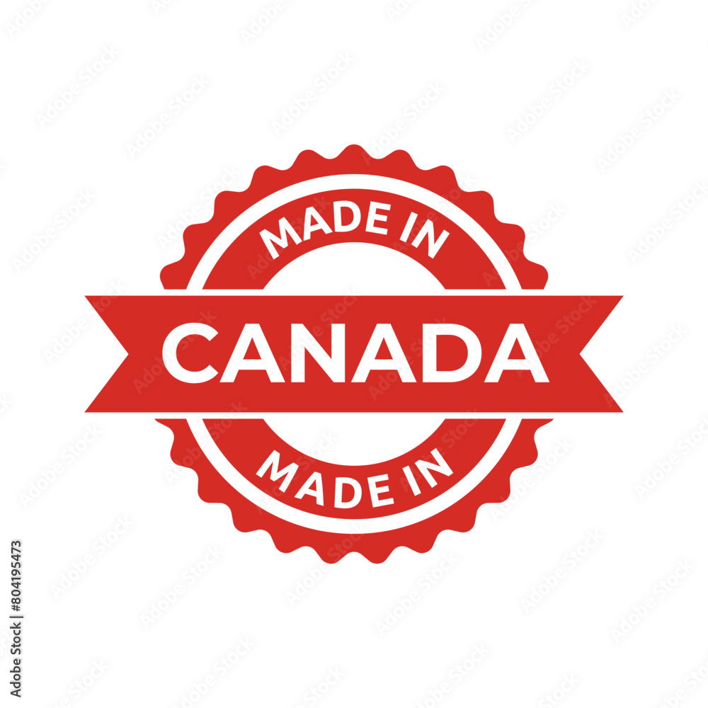 Obraz premium Made in canada label or logo design template