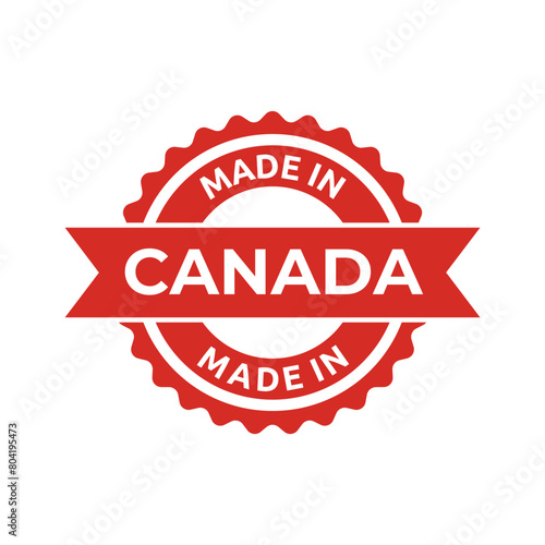 Made in canada label or logo design template