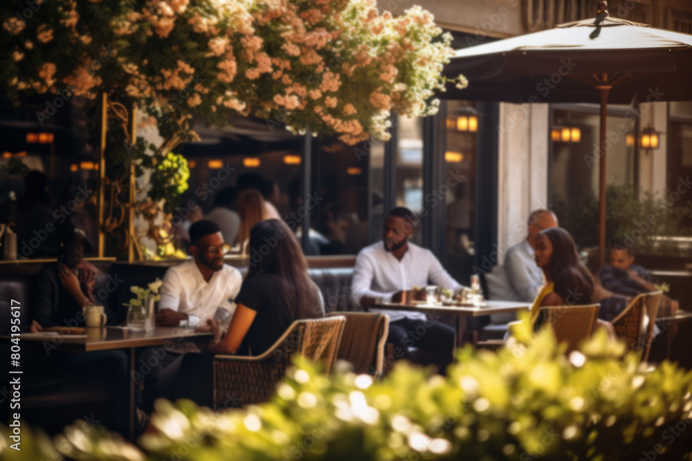 Cozy Outdoor Evening at a Bustling Urban Bar with Hanging Lights Cozy Outdoor Evening at a Bustling Urban Bar with Hanging Lights