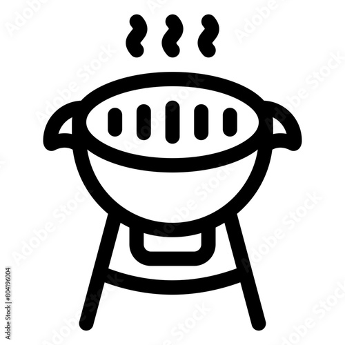 grill bbq equipment outline icon and illustration
