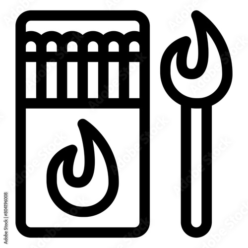 matches outline icon and illustration