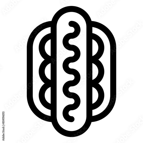 hot dog outline icon and illustration