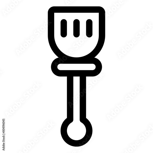 spatula outline icon and illustration