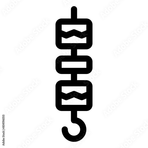 skewer outline icon and illustration