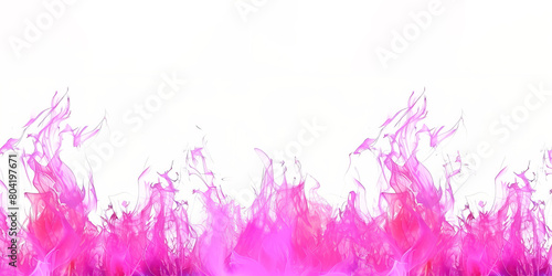 Texture of pink fire on white background  Flame  pink fire with smoke on white background.. fire in motion blur.