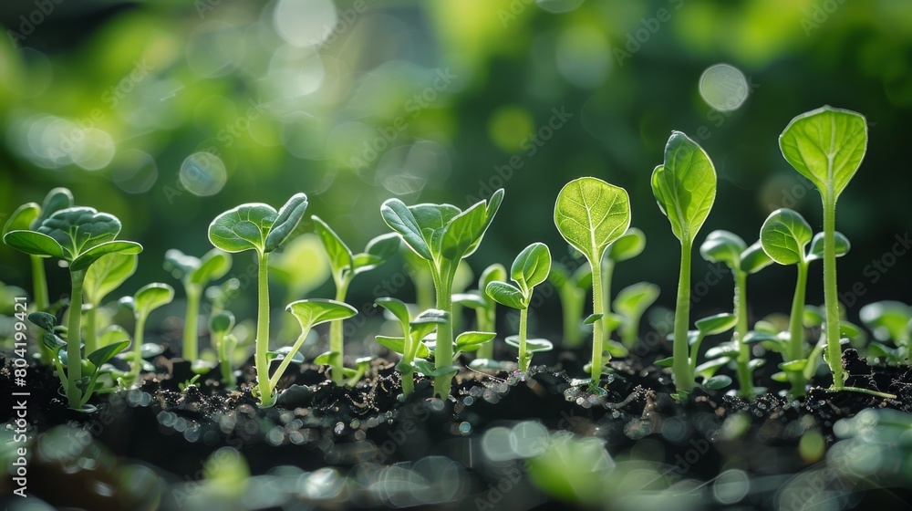 Sprouting Plants Vegetable Ecosystem Garden. Generative AI. Sprouting Plants Vegetable Ecosystem Garden. Generative AI.