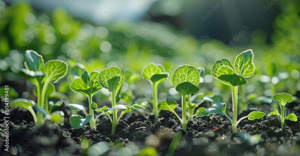 Sprouting Plants Vegetable Ecosystem Garden. Generative AI. Sprouting Plants Vegetable Ecosystem Garden. Generative AI.
