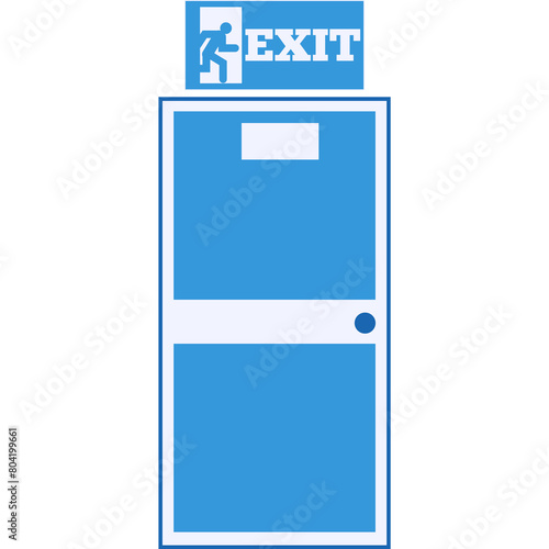 Emergency fire exit sign icon vector door symbol