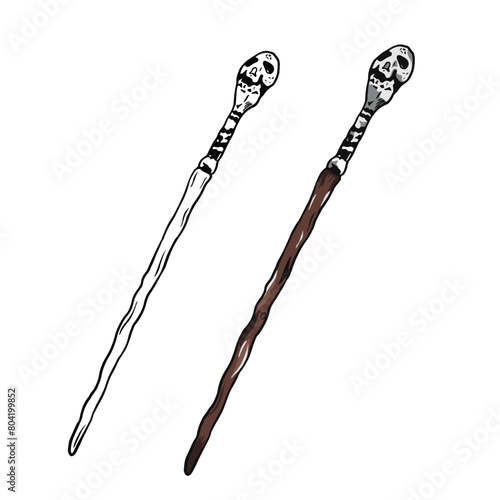 Vector Illustration of Fairy tale wizard or witch's wand