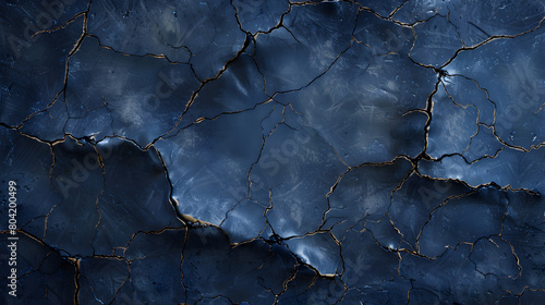 Abstract blue cracked paint wall texture background,generative ai