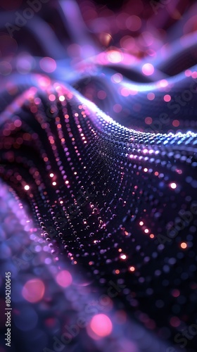 3D Render Of An Abstract Holographic Purple and black background