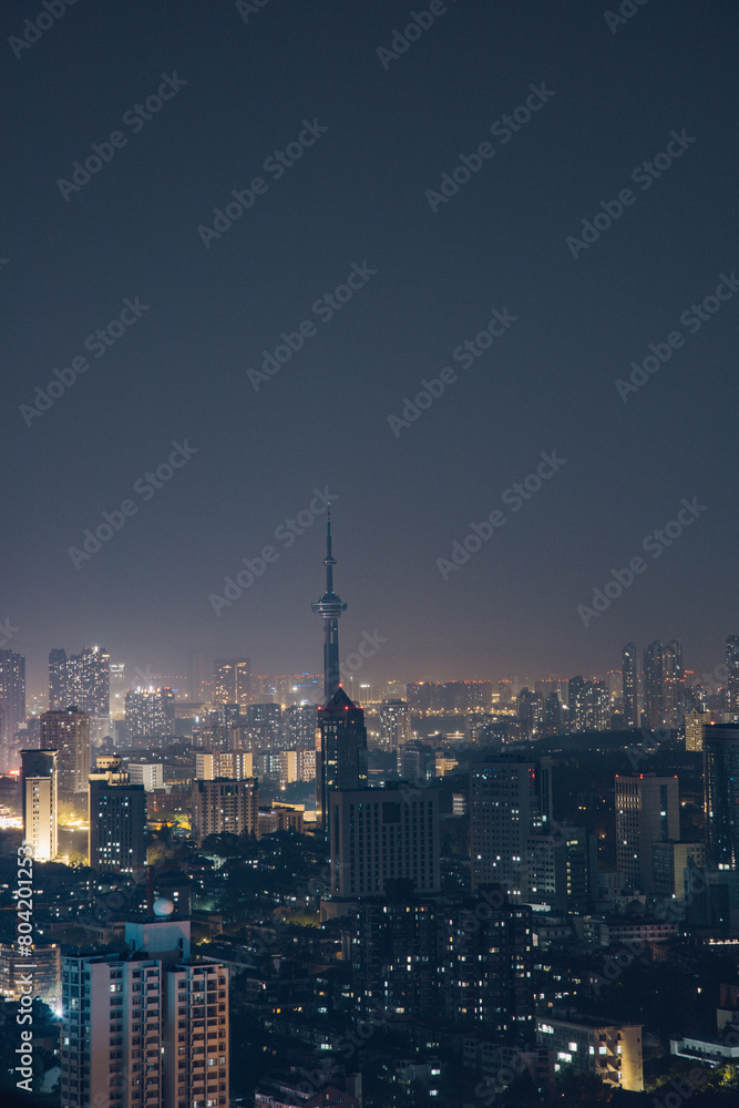 Fototapeta premium Nanjing City, Jiangsu Province-city buildings night sceneries
