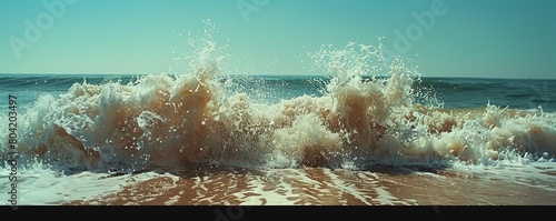 waves crashing on the beach