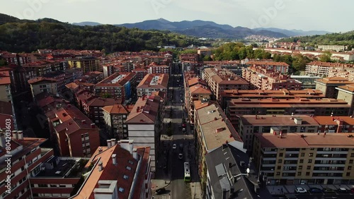 Galdakao avenue aerial image semi cenital photo