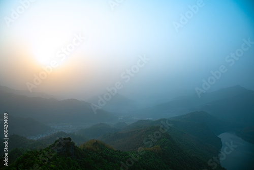Roofji Mountain, Lu'an City, Anhui Province - the view of the mountain to the sky in foggy weather