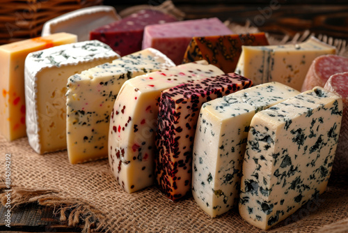 Variety of cheeses for Jewish holiday Shavuot, for Harvest.