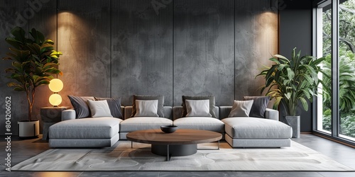 Modern Interior Design Background. Contemporary Living Room.