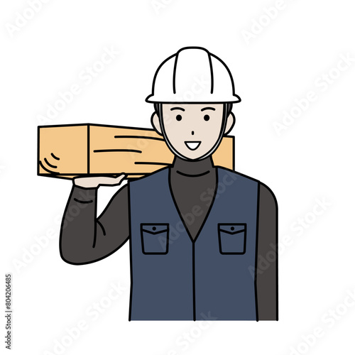 大工　土方の男性のイラスト