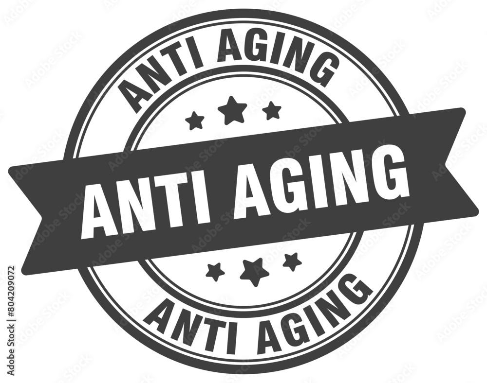 anti aging stamp. anti aging label on transparent background. round sign