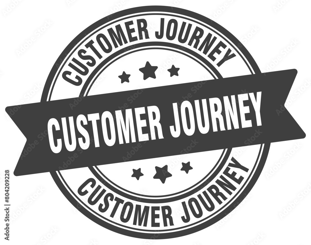 customer journey stamp. customer journey label on transparent background. round sign