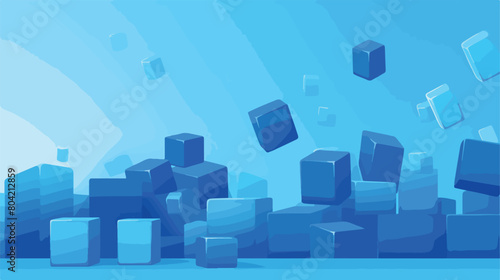 Blank blocks on blue background 2d flat cartoon vac