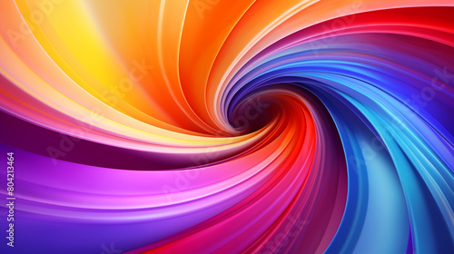 Vortex multi-colored paint abstract background banner. Swirl rainbow paint waves poster. Bright colorful wallpaper. Digital raster bitmap. Photo style. AI artwork.
