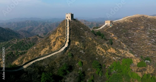 Aerial View Of Jinshanling Section Of The Great Wall of China In Luanping County, Chengde, Hebei Province. photo