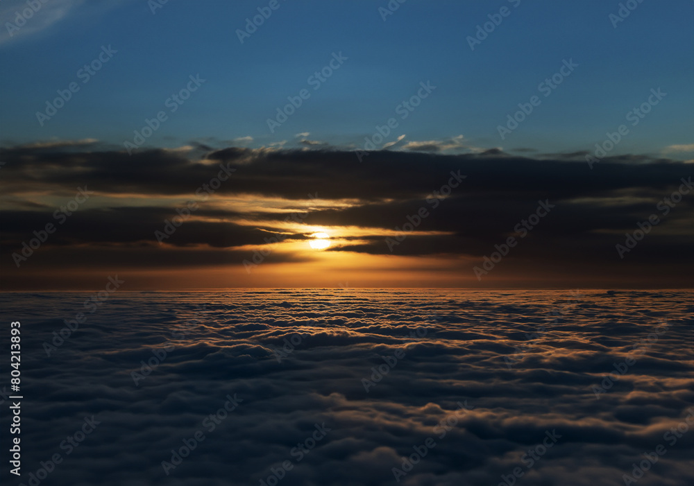 Fototapeta premium Flying high, the curvature of the earth becomes strikingly apparent.