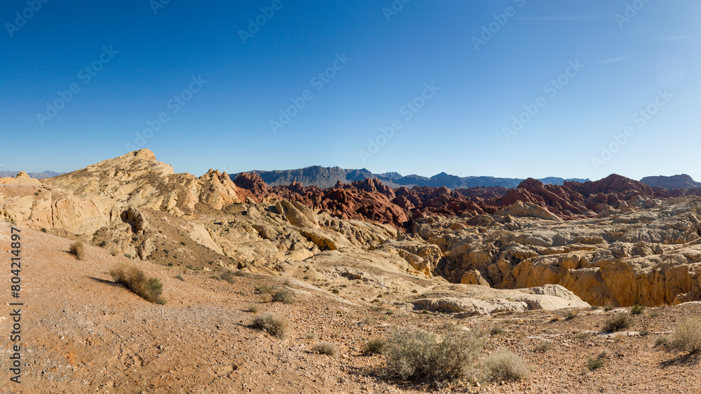 breathtaking panoramic view over the unique landscape of the Valley of Fire State Park, Nevada breathtaking panoramic view over the unique landscape of the Valley of Fire State Park, Nevada