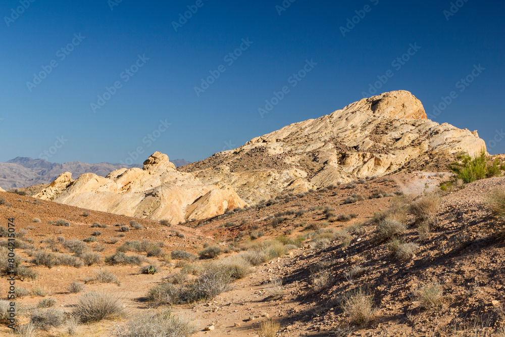 breathtaking panoramic view over the unique landscape of the Valley of Fire State Park, Nevada