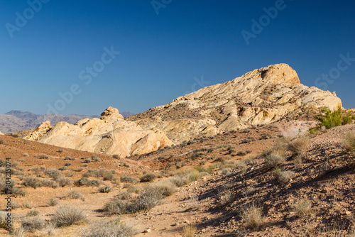 breathtaking panoramic view over the unique landscape of the Valley of Fire State Park, Nevada