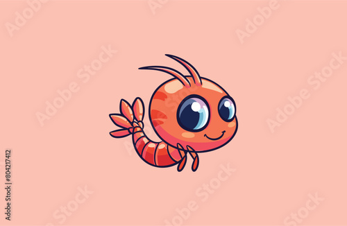 Shrimp cute mascot logo style