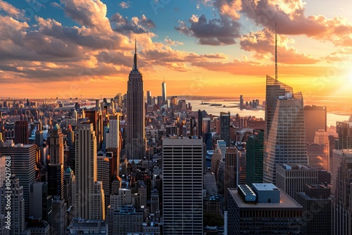 Sunset in Manhattan  New York City  USA