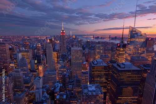New York City skyline with Empire State Building.