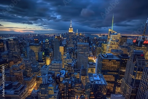 New York City skyline with Empire State Building.