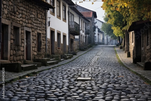 Drive through a European-style cobblestone street.