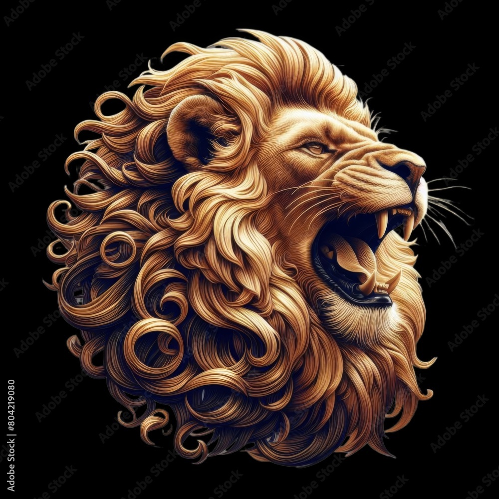 lion head isolated on black lion head isolated on black