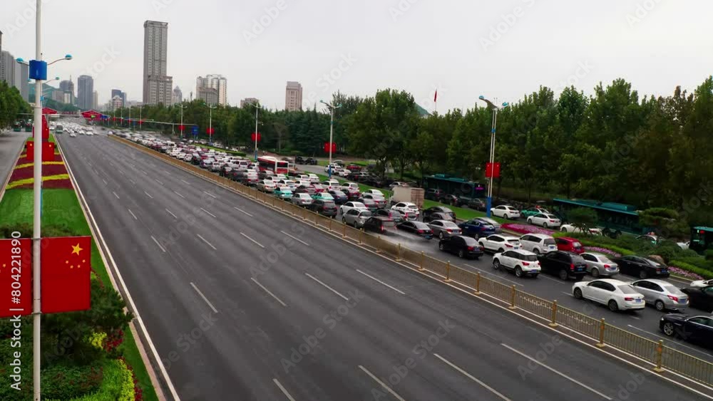 Time Lapse Cars Traffic Jam And Congestion During Day busy Rush Hour On highway In Modern City Time Lapse Cars Traffic Jam And Congestion During Day busy Rush Hour On highway In Modern City