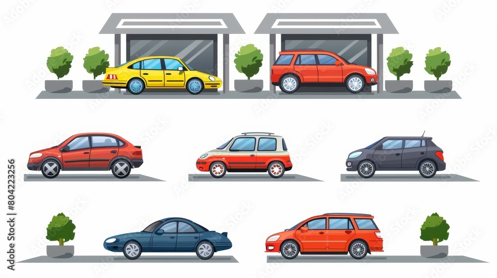 A parking space outside a store is modernized. This modern is a clipart set of images for an outside street drive vehicle area nearby a store. This is a grass garden and pot outdoor collection. A A parking space outside a store is modernized. This modern is a clipart set of images for an outside street drive vehicle area nearby a store. This is a grass garden and pot outdoor collection. A