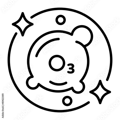 Here’s a linear icon depicting ozonation 