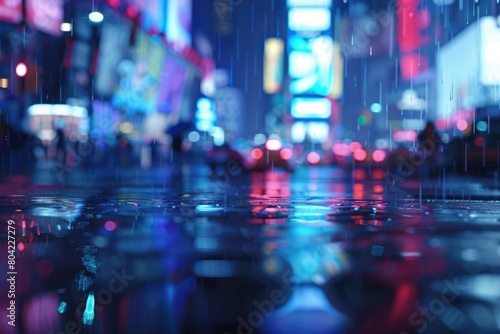 City lights on a rainy night. © grigoryepremyan