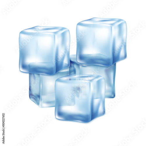 ice cubes isolated on white background